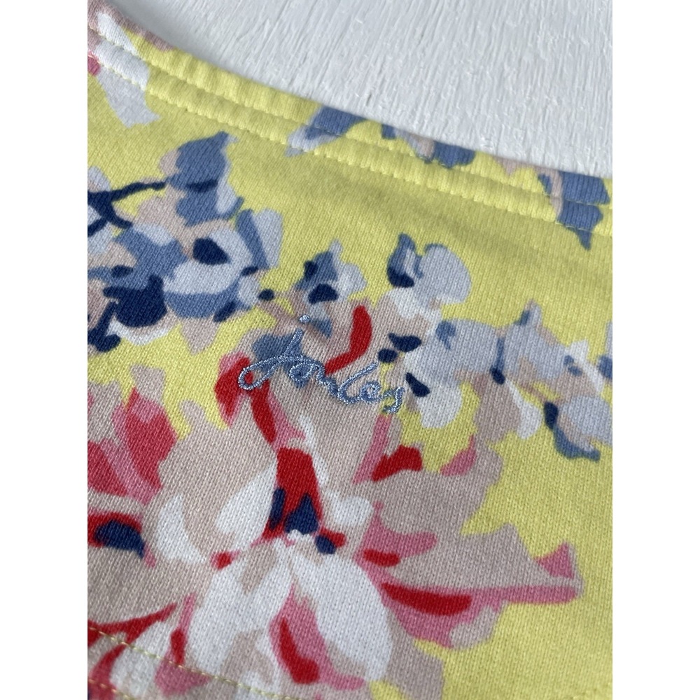 WOMENS JOULES 3/4 SLEEVE TOP BLOUSE YELLOW FLORAL PRINT US size 6 Thick Cotton - Picture 9 of 15